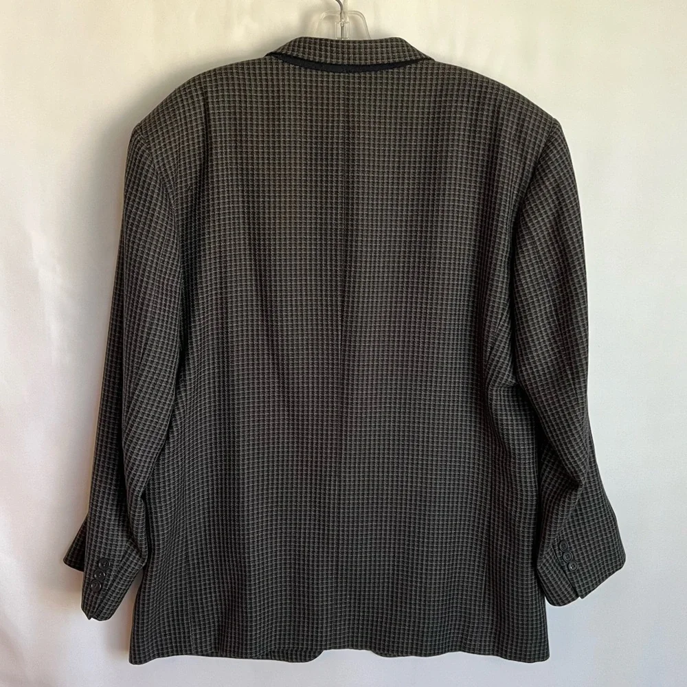 Vito Rufolo Mens Plaid Single Breasted‎ Sports Black Gray Plaid Coat Size 44R